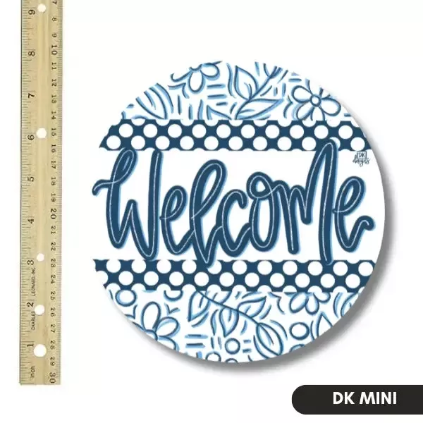 DK Designs Blue and White Welcome Mini