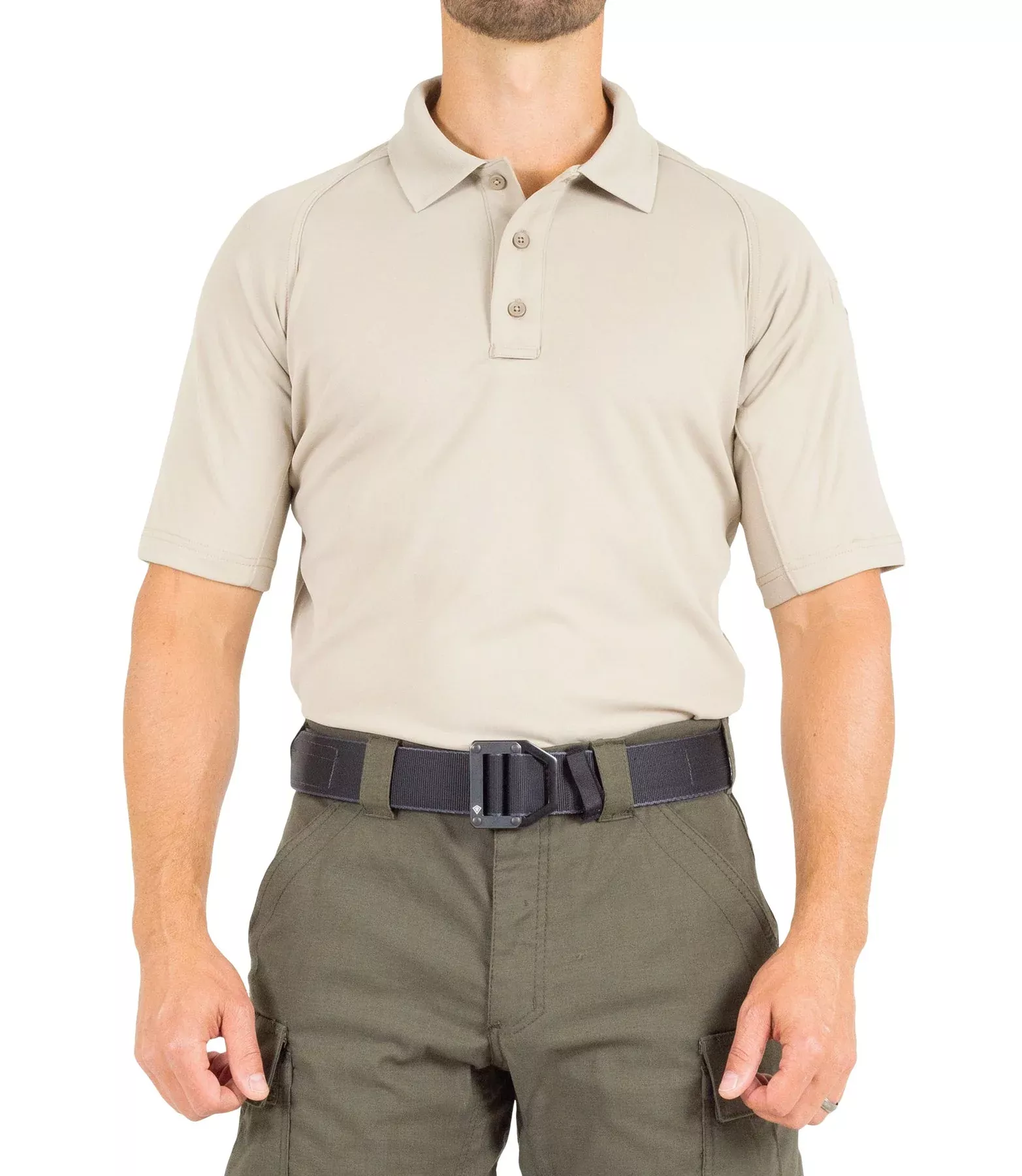 First Tactical Men's Performance Short Sleeve Polo - Silver Tan