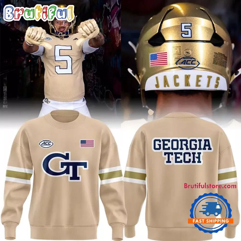 Georgia Tech Yellow Jackets Wordmark Uniform Special New Sweatshirt