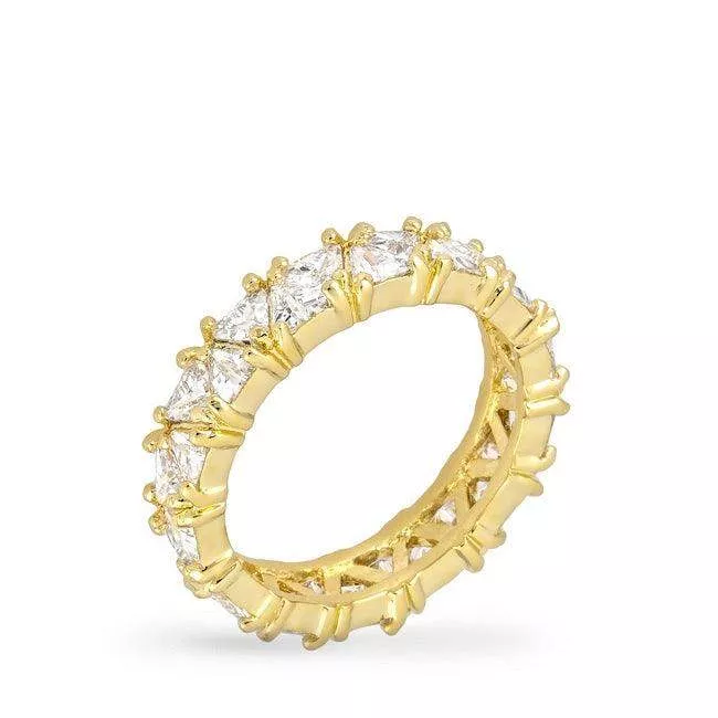 Golden Trillion Eternity Ring