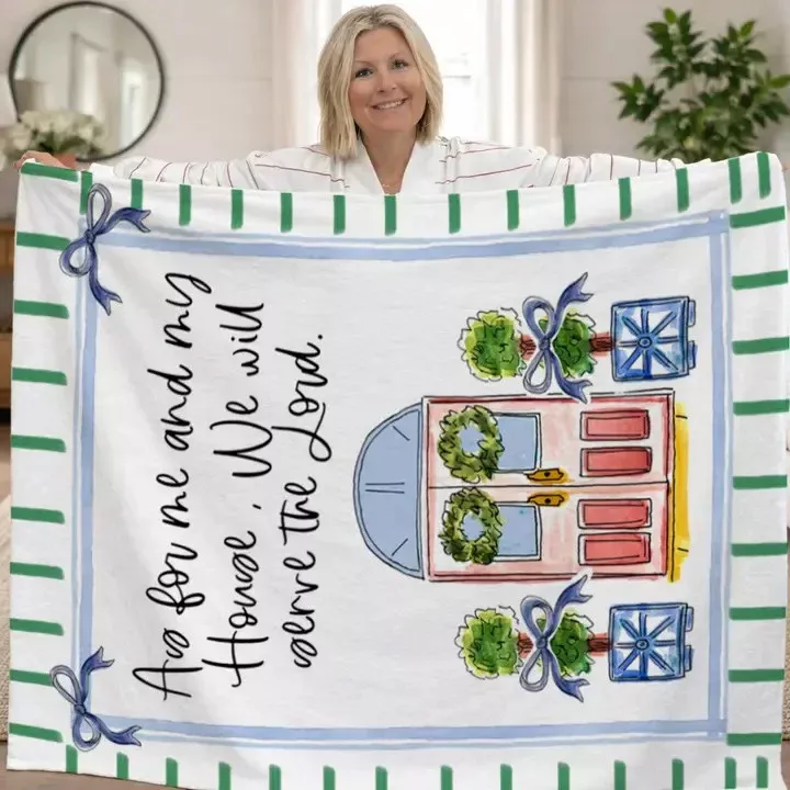 Happy By Rachel As For Me and My House Fleece Blanket