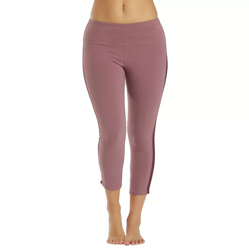 Hard Tail Racer Stripe Flat Waist Ankle Leggings