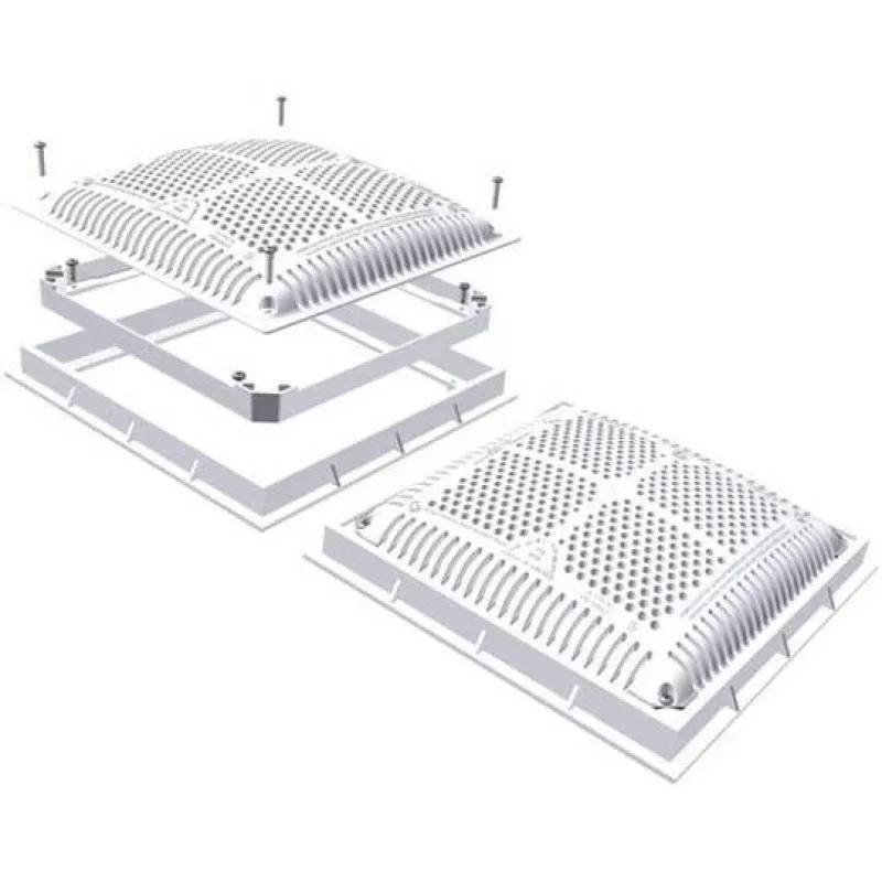 Hayward – Square 12in x 12in High Flow Drain Cover, Inner Frame, and Outer Frame (2 pack)