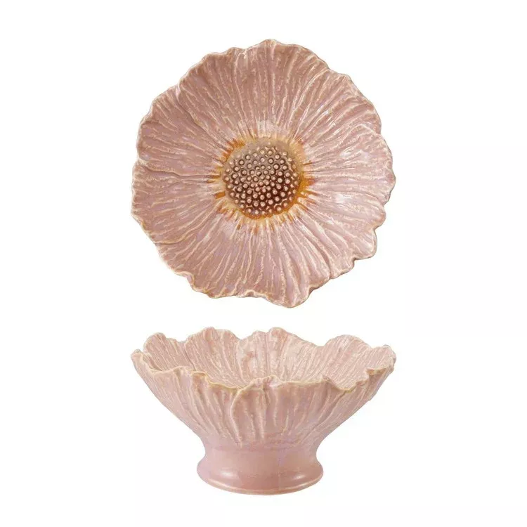 Hazel Mazel Stoneware Flower Shaped Pedestal