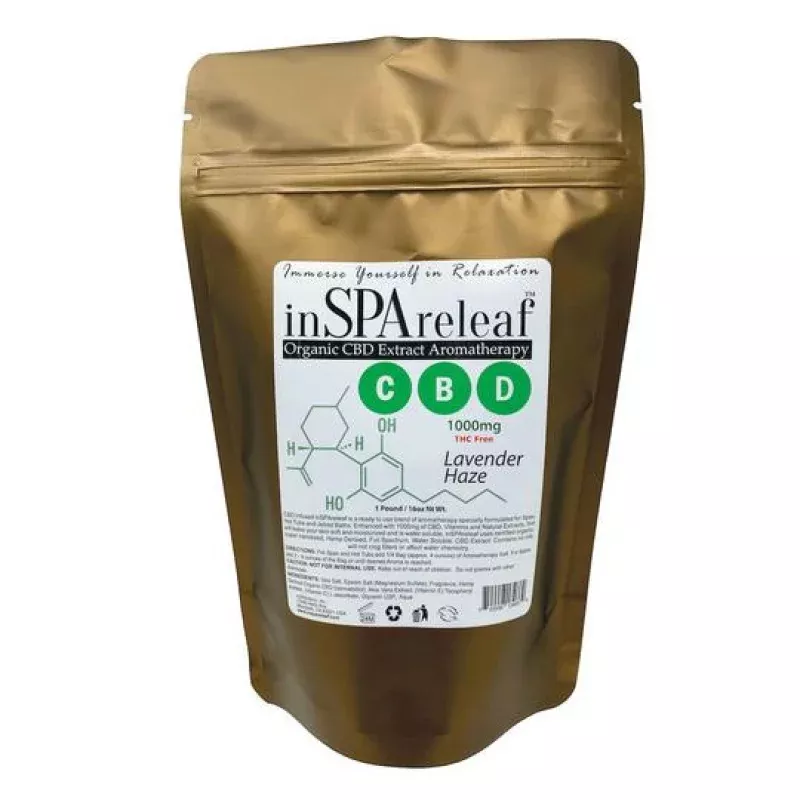 inSPAreleaf – Organic CBD Extract Aromatherapy 16oz Spa Crystals – Lavender Haze