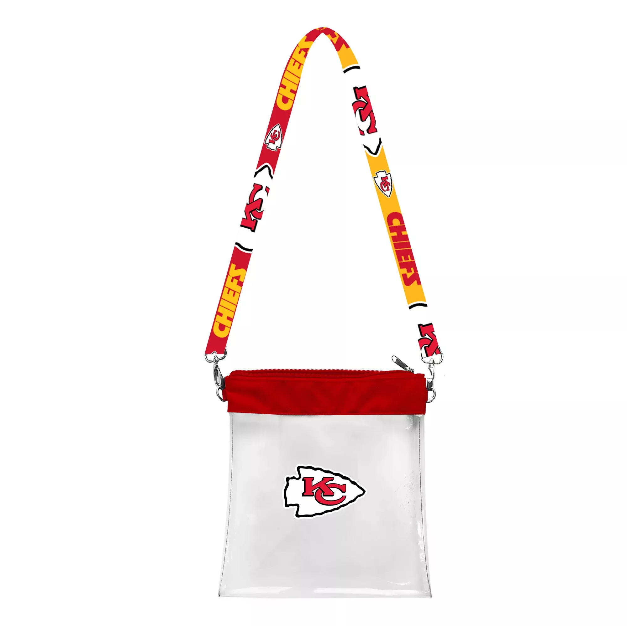 KANSAS CITY CHIEFS CLEAR STADIUM PATTERN STRAP BAG