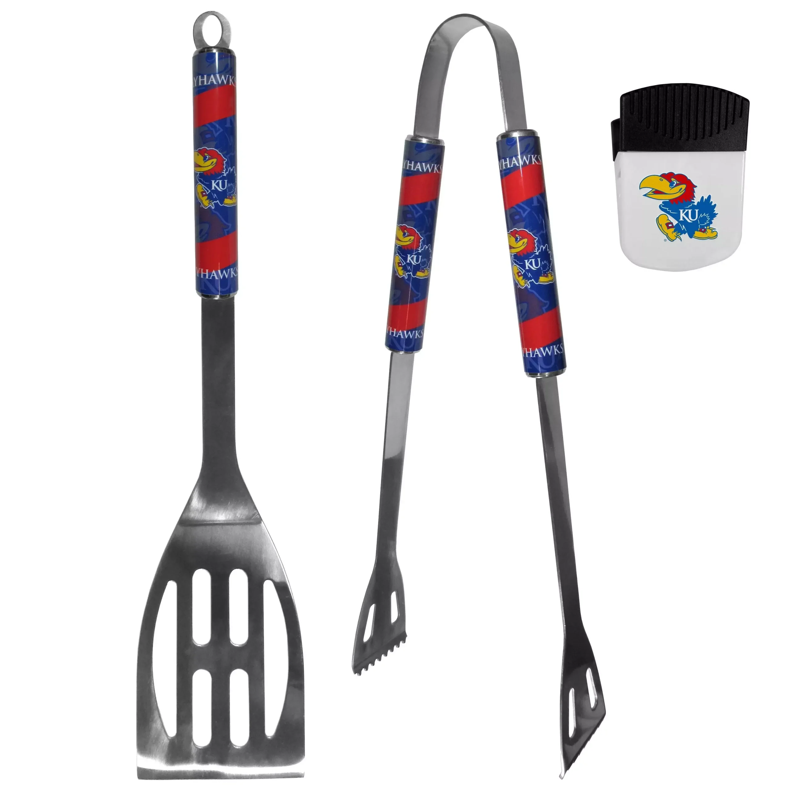 Kansas Jayhawks 2 pc BBQ Set and Chip Clip