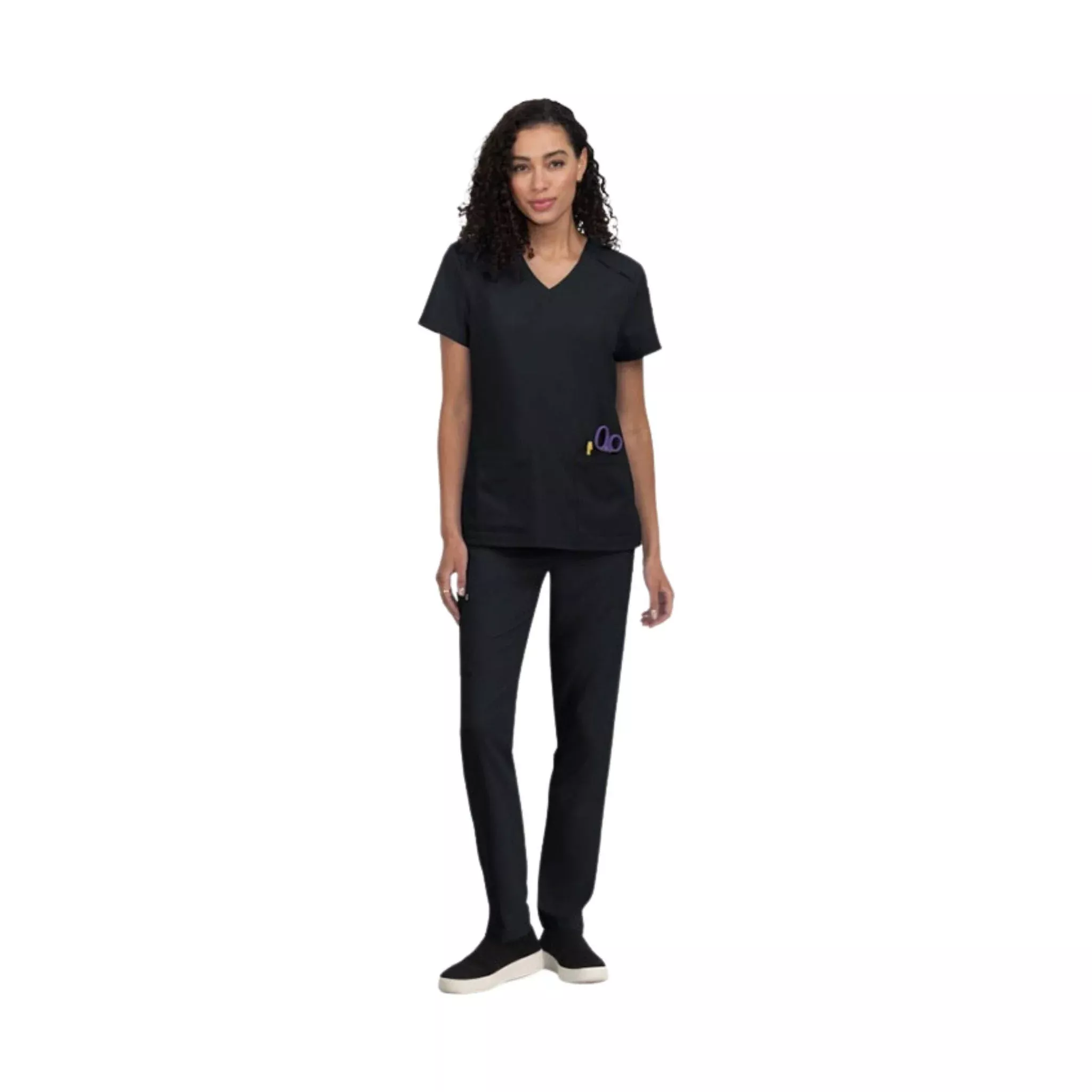 Koi Women’s Cardi Scrub Top – Black