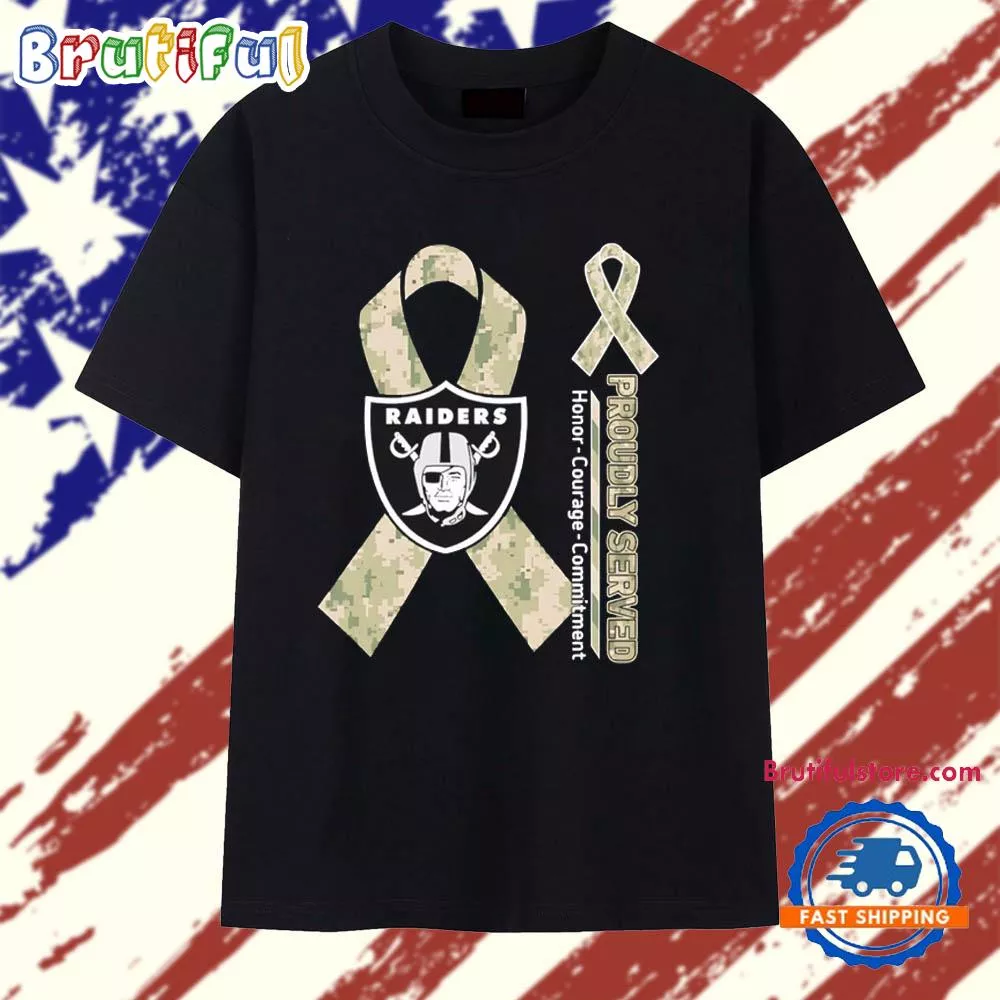 Las Vegas Raiders Proudly Served Honor Courage Commitment T Shirt