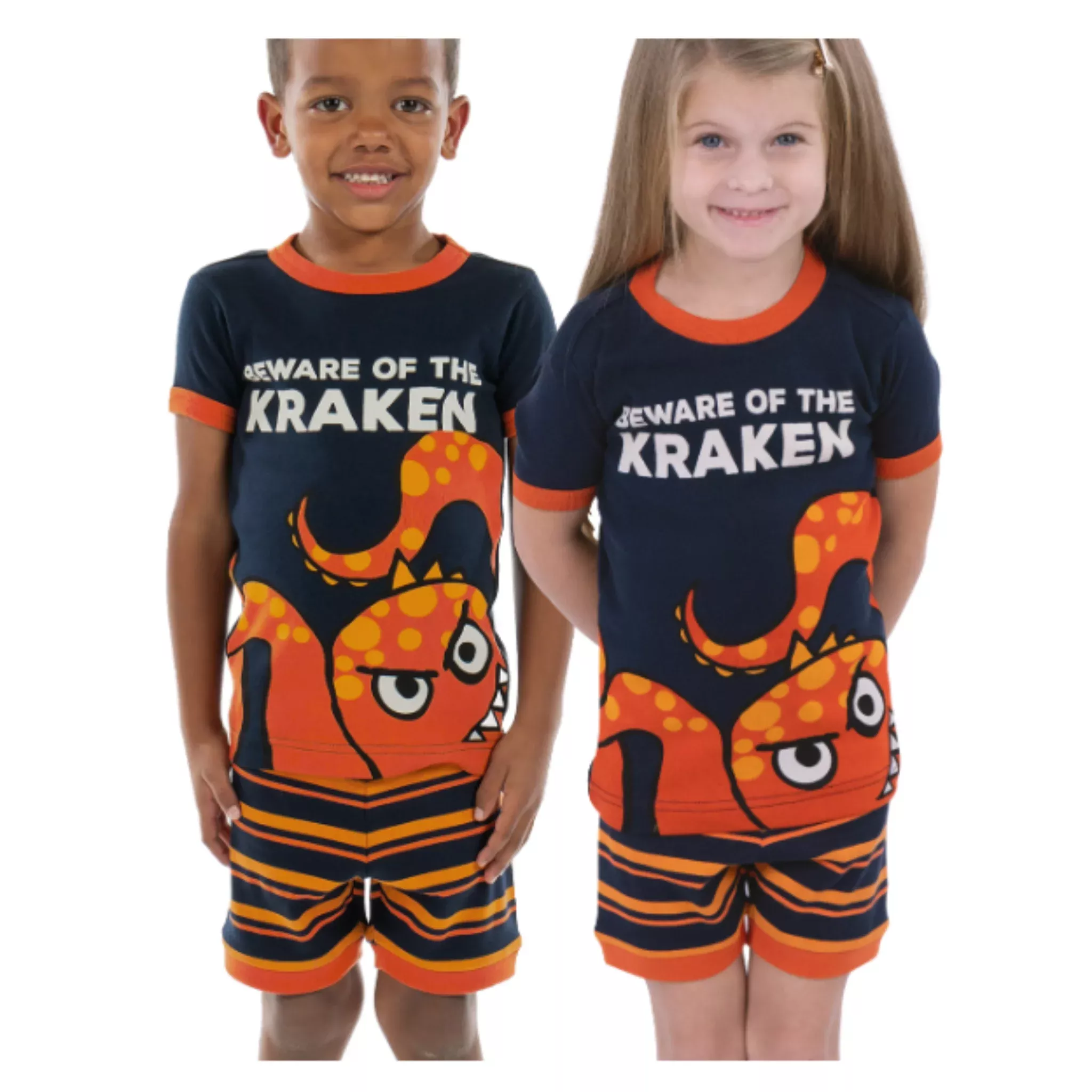 Lazy One Kids’ Kraken PJ Short Set – Blue Orange