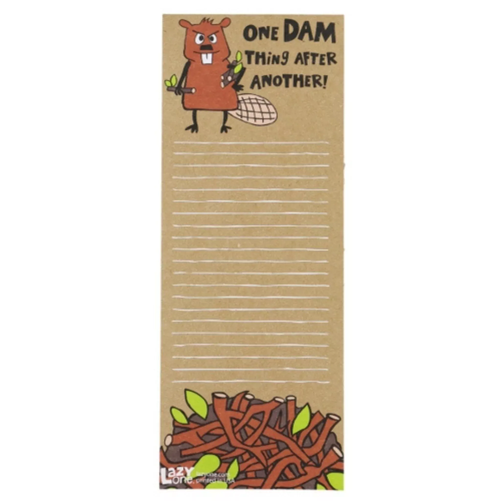 Lazy One One Dam Thing Magnetic Notepad - Beige