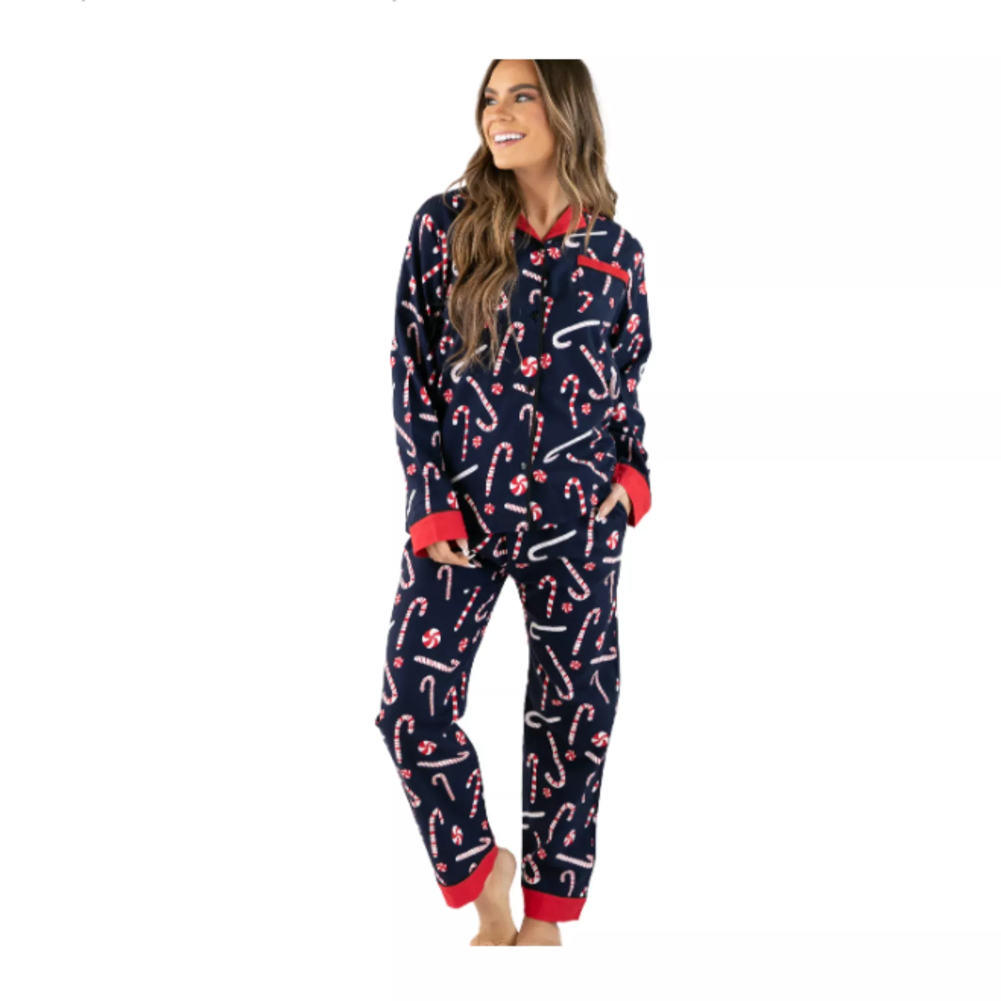 Lazy One Women’s Candy Cane PJ Set – Blue