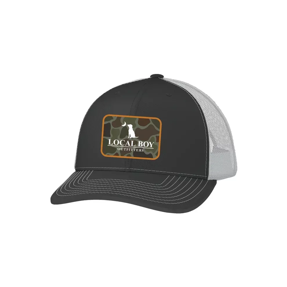 Local Boy Men's OD Pocket Patch Trucker Hat - Charcoal/White