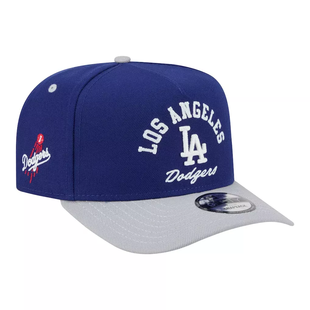 LOS ANGELES DODGERS ARCHED 9FIFTY A-FRAME SNAPBACK HAT - ROYAL/GRAY