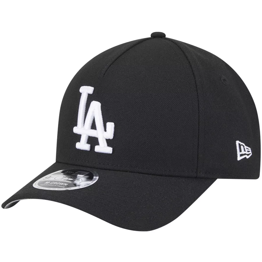 LOS ANGELES DODGERS M-CROWN 9FORTY A-FRAME SNAPBACK HAT - BLACK/WHITE