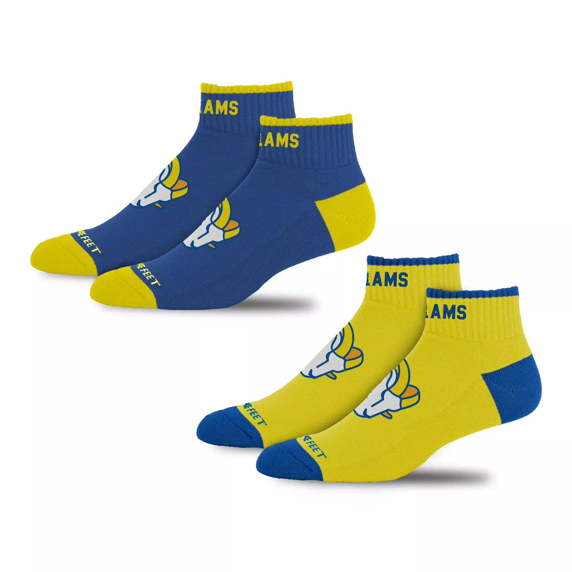 LOS ANGELES RAMS MEN’S FRONT AND CENTER 2-PACK SOCKS