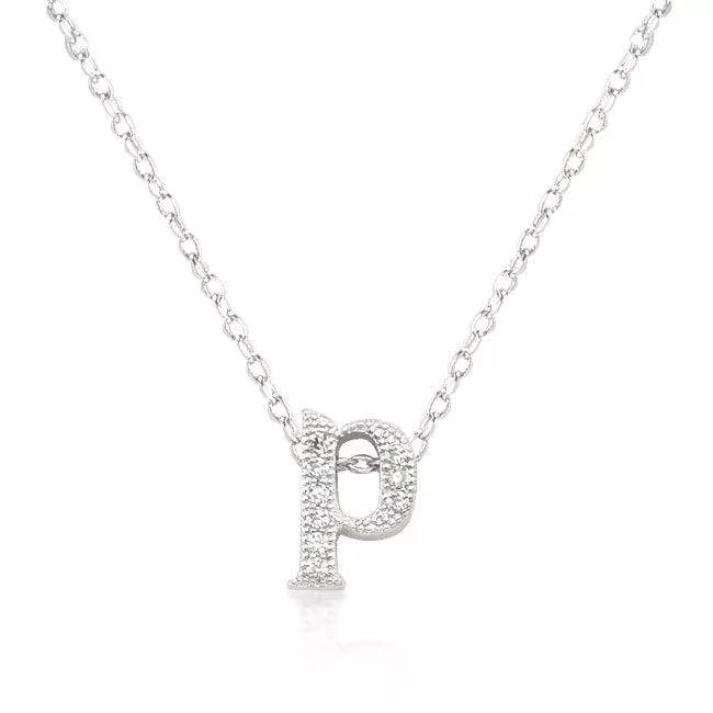Micro-Pave Initial P Pendant