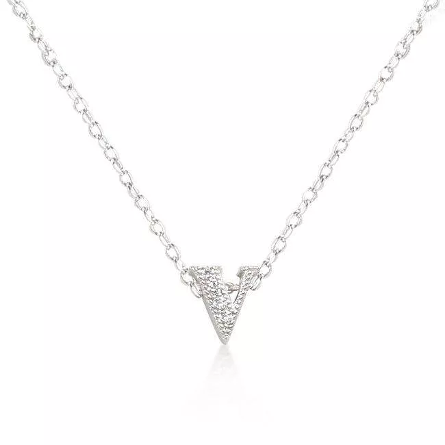 Micro-Pave Initial V Pendant