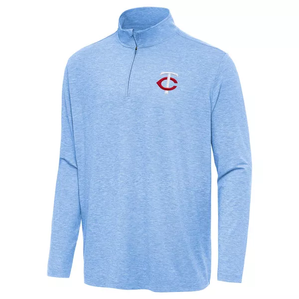 MLB Minnesota Twins Antigua Hunk 1/4 Zip Pullover Jacket - Blue