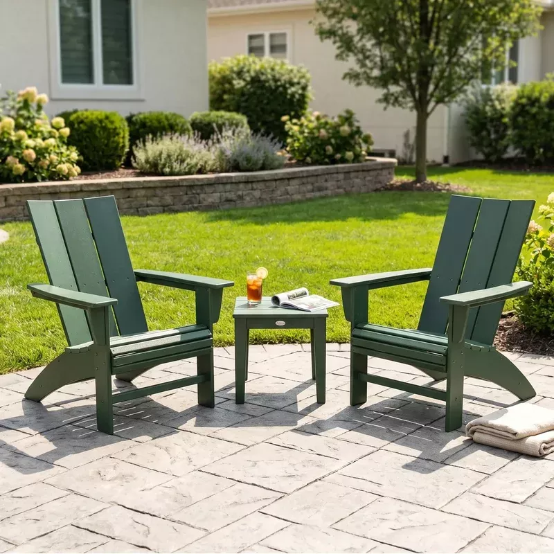 Modern 3 Piece Curveback Adirondack Set