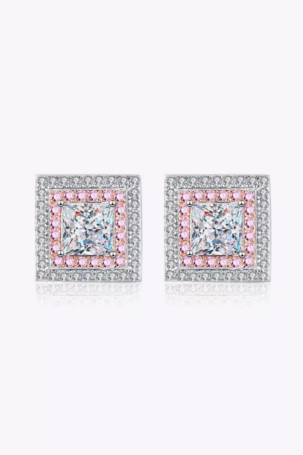 Moissanite Square Stud Earrings