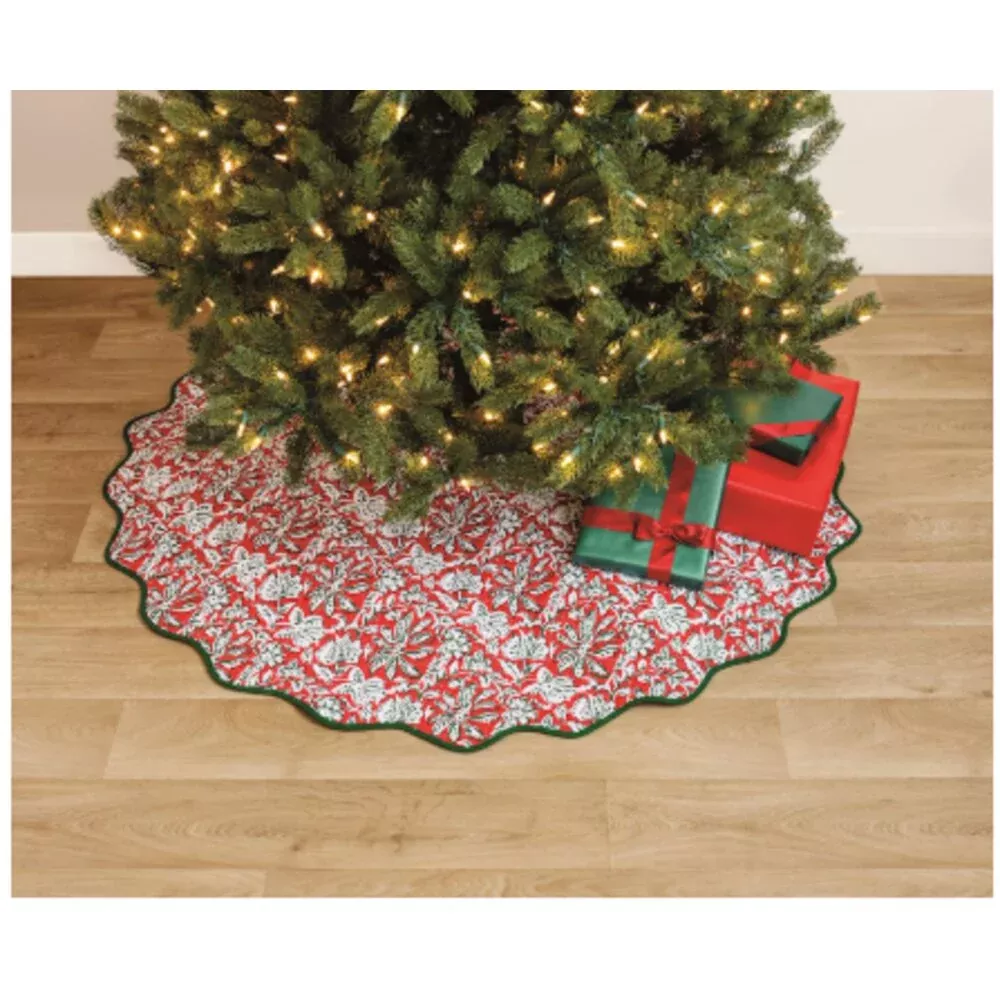 Mud Pie Christmas Block Print Tree Skirt
