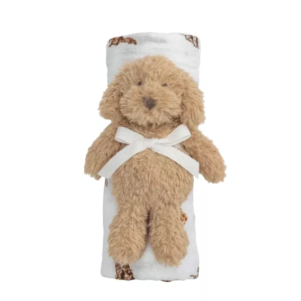 Mud Pie Doodle Swaddle and Rattle Set