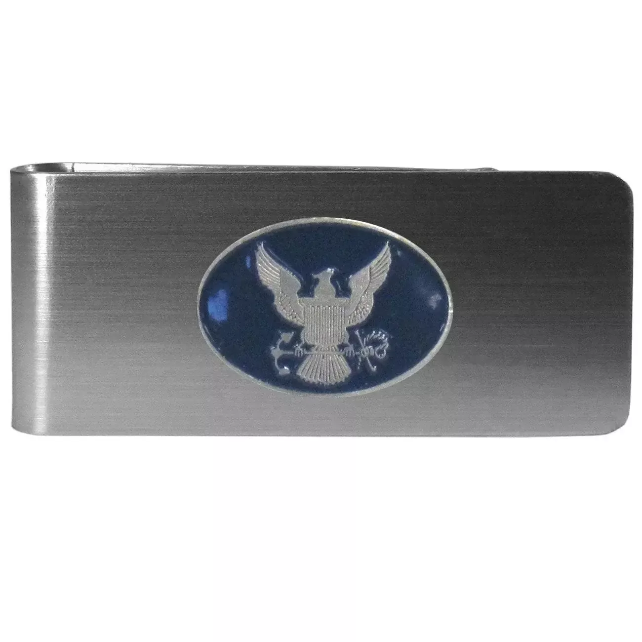 Navy Brushed Metal Money Clip