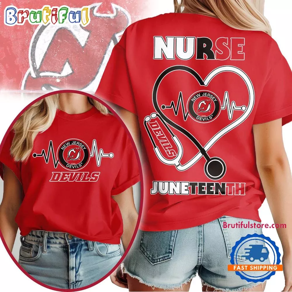 New Jersey Devils NHL Nurse Appreciation Juneteenth Unisex 3D Shirt