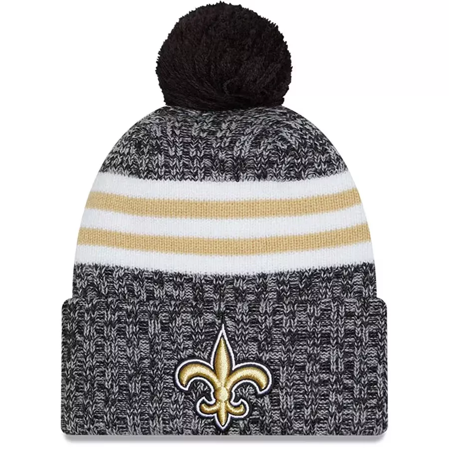 NEW ORLEANS SAINTS 2023 NFL SIDELINE CUFFED KNIT WITH POM