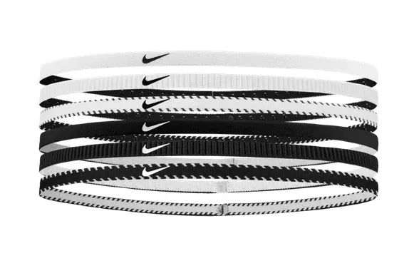 Nike Flex Classic Slim Headbands 6-Pack – White/Black/White