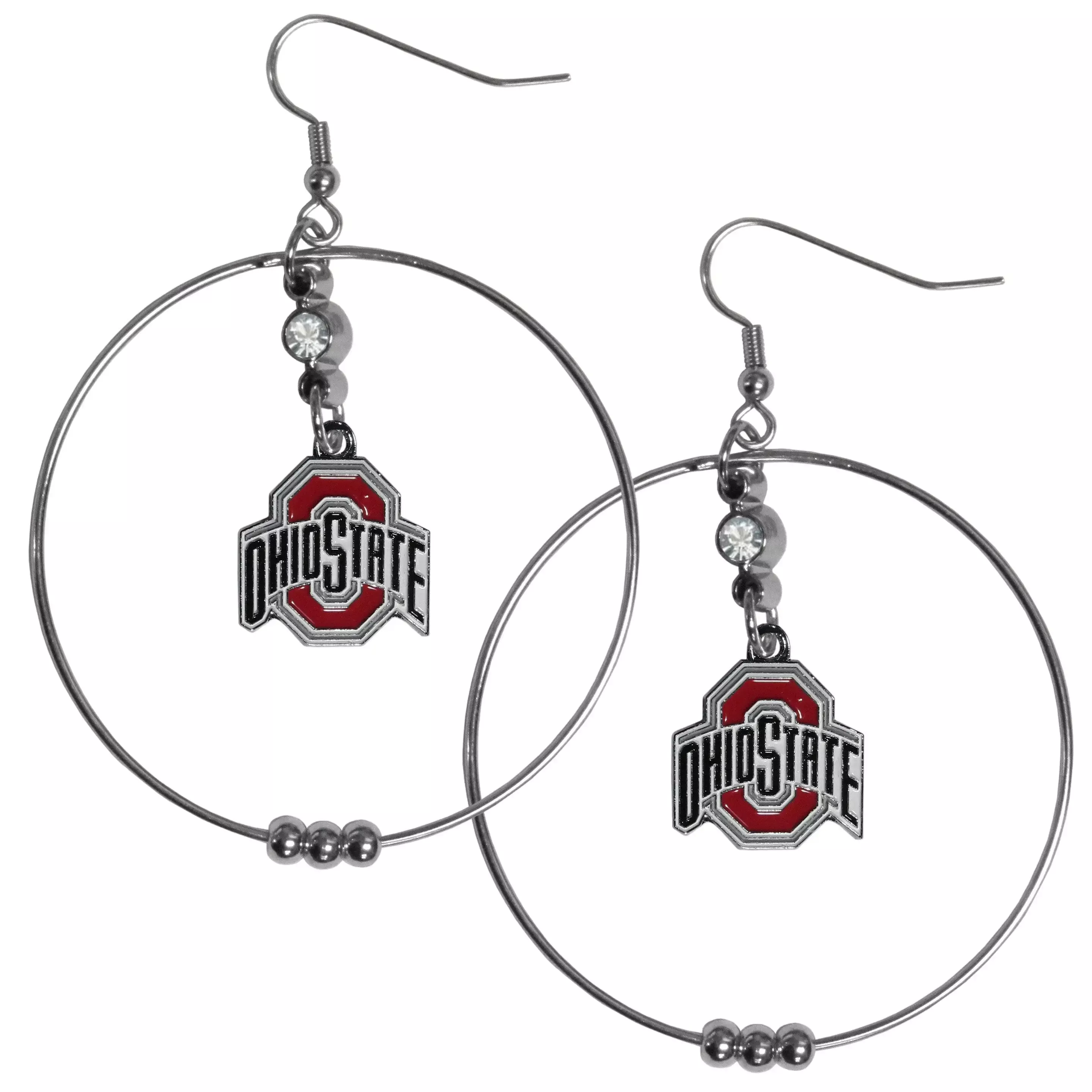Ohio St. Buckeyes 2 Inch Hoop Earrings