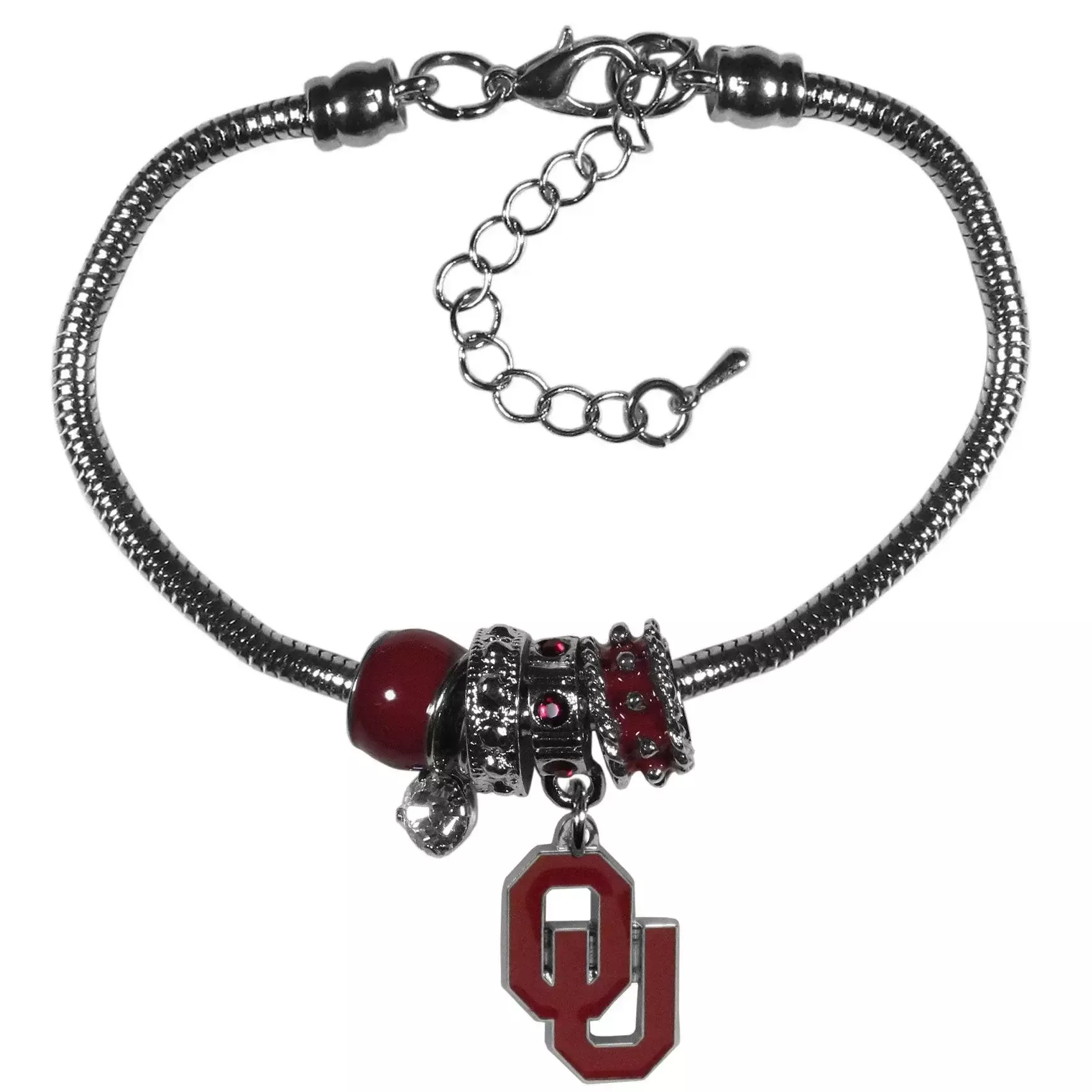 Oklahoma Sooners Euro Bead Bracelet