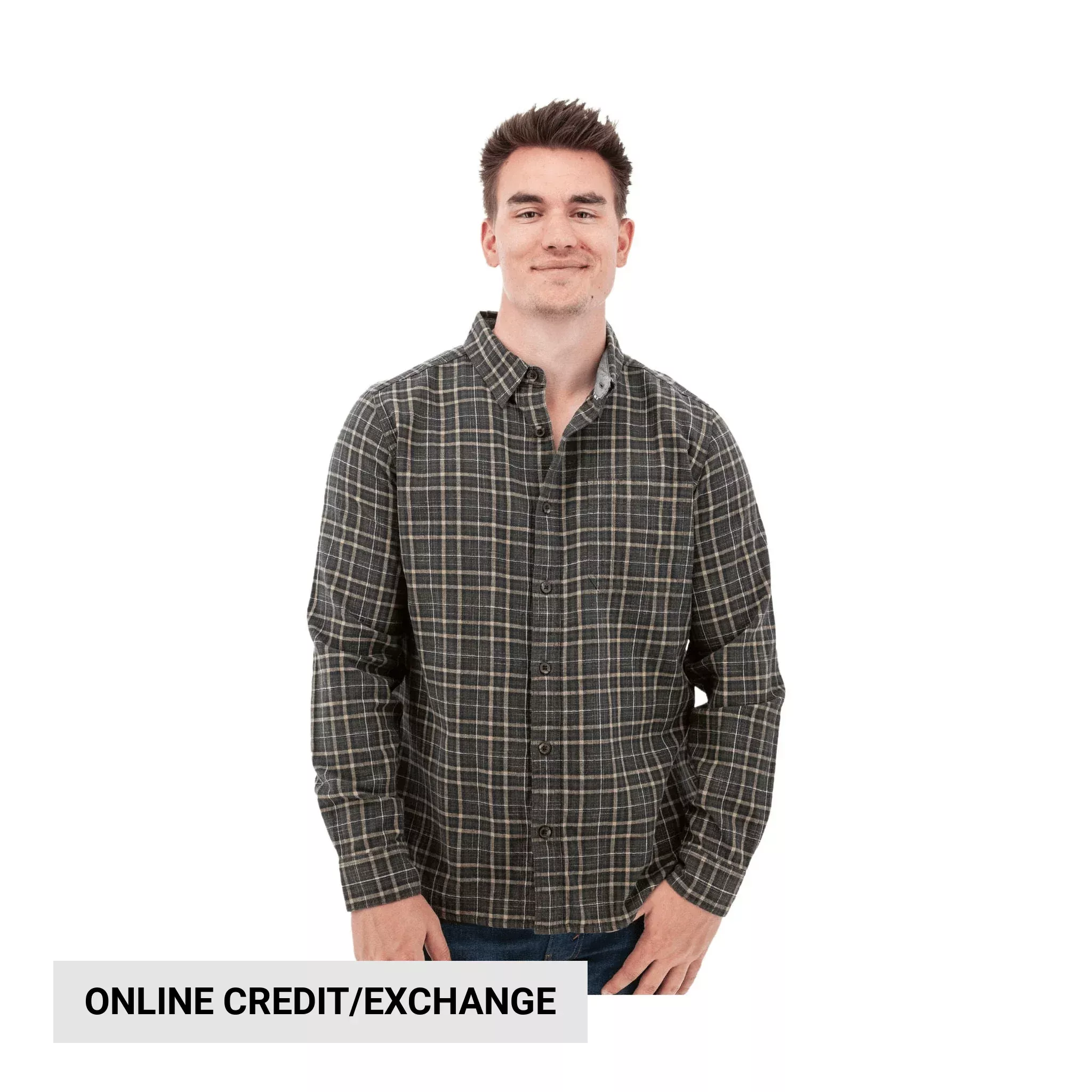 Old Ranch Men’s Chase Organic Hidden Button Down Shirt – Brown