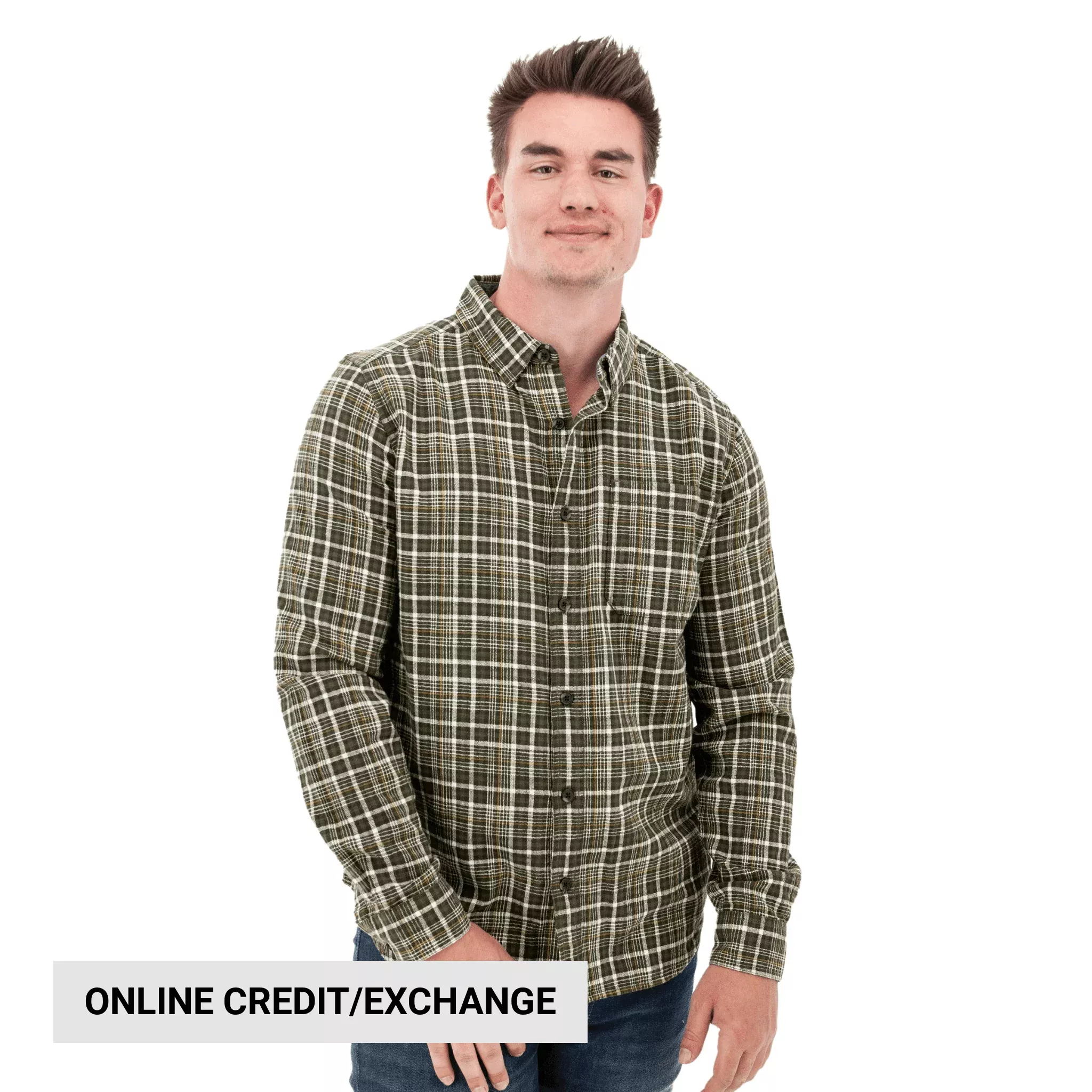Old Ranch Men’s Chase Organic Hidden Button Down Shirt – Olive