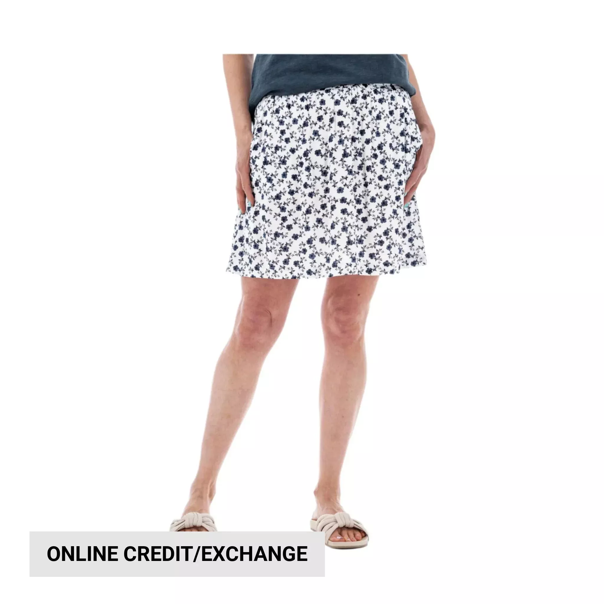 Old Ranch Women’s Fleur Pull On Print Skirt – White