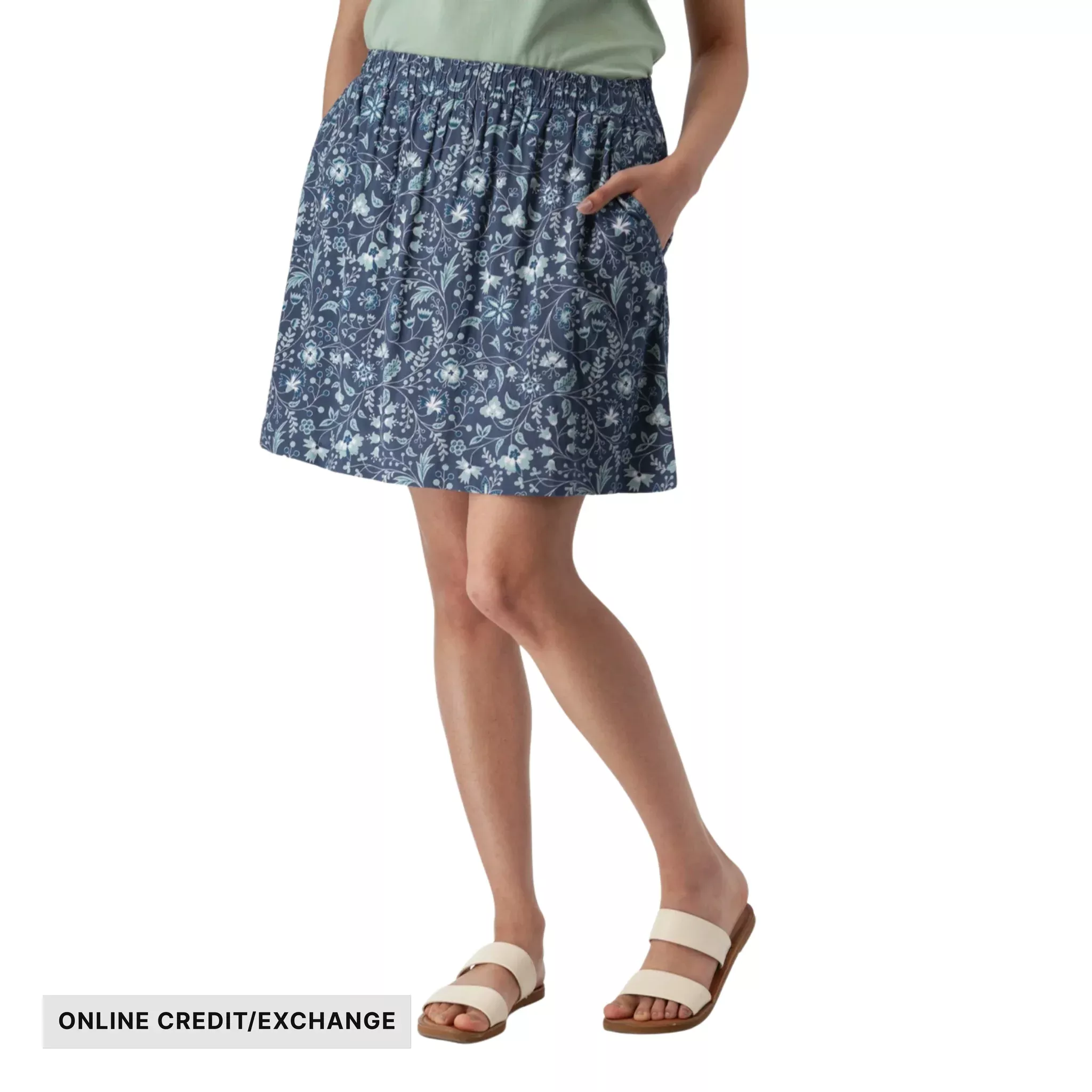 Old Ranch Women's Kassie Pull-On Printed Skirt- Indigo