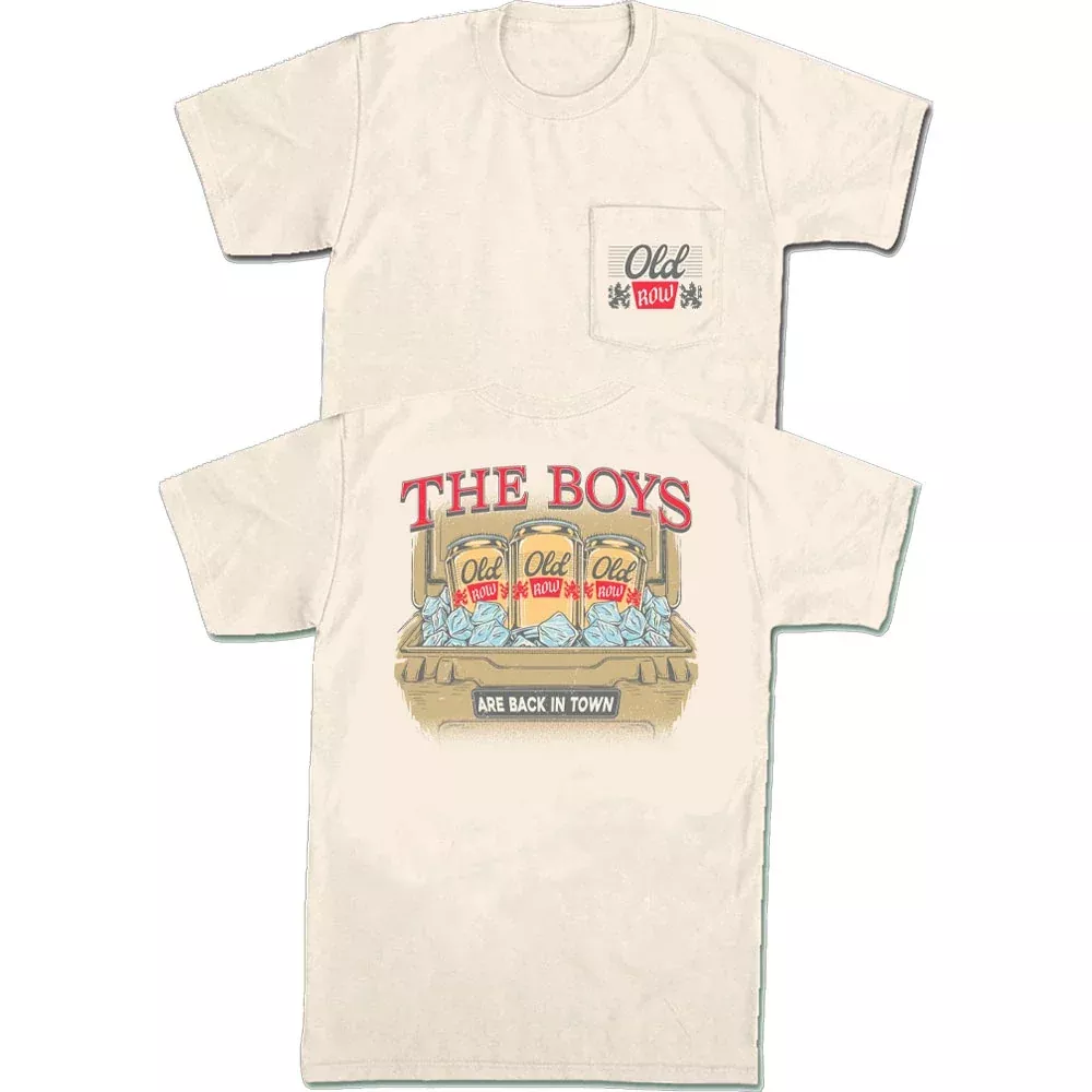 Old Row Men's Back in Tow Pocket Tee - Ivory