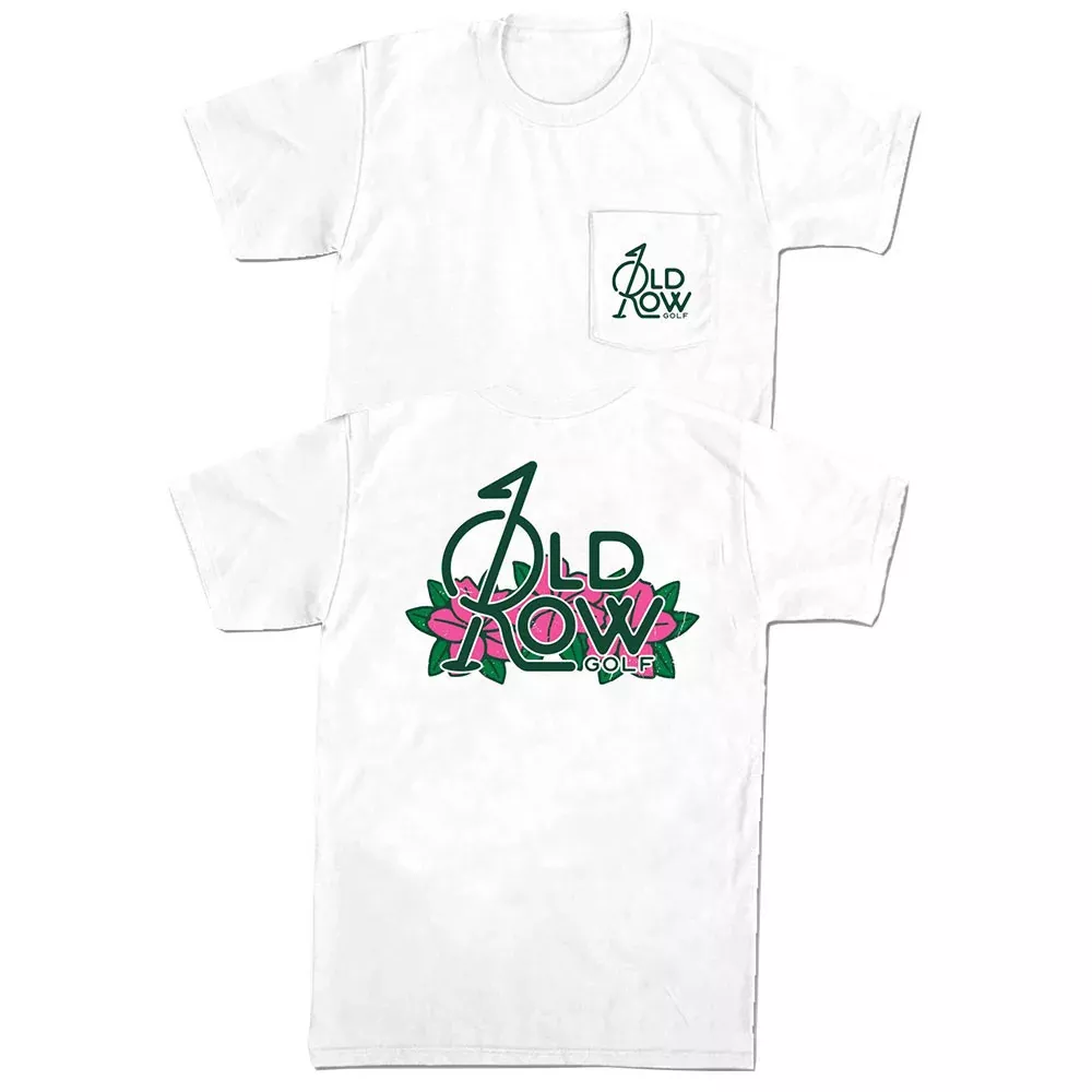 Old Row Men's Golf Flower Tee - White