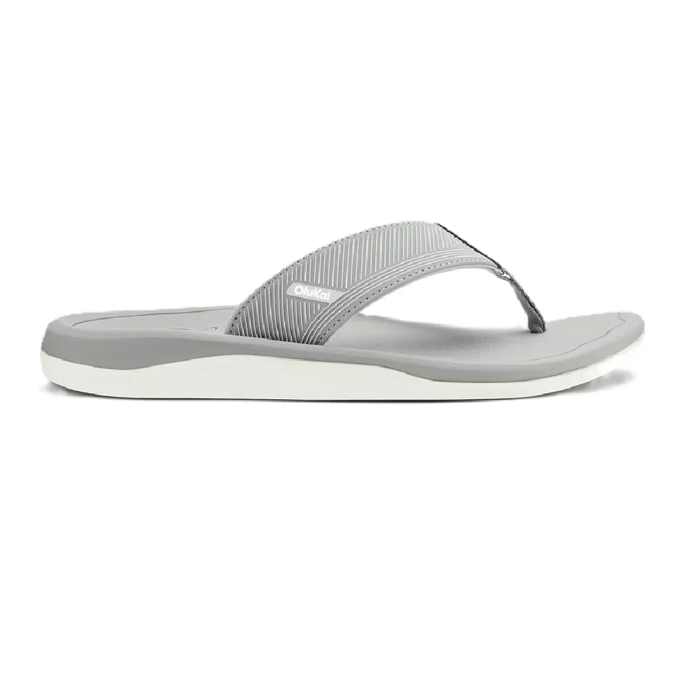 OluKai Men’s Ahi Kai Leather Slip-On Sandals