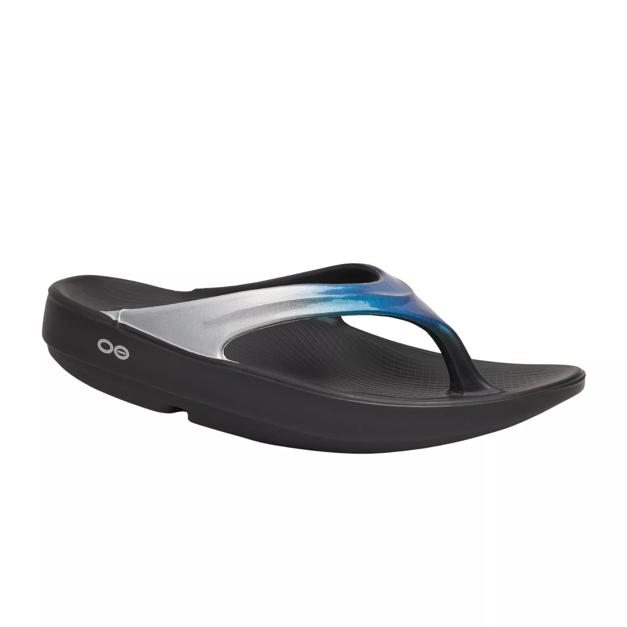 OOfos OOlala Luxe Thong Sandal - Shimmer Blue