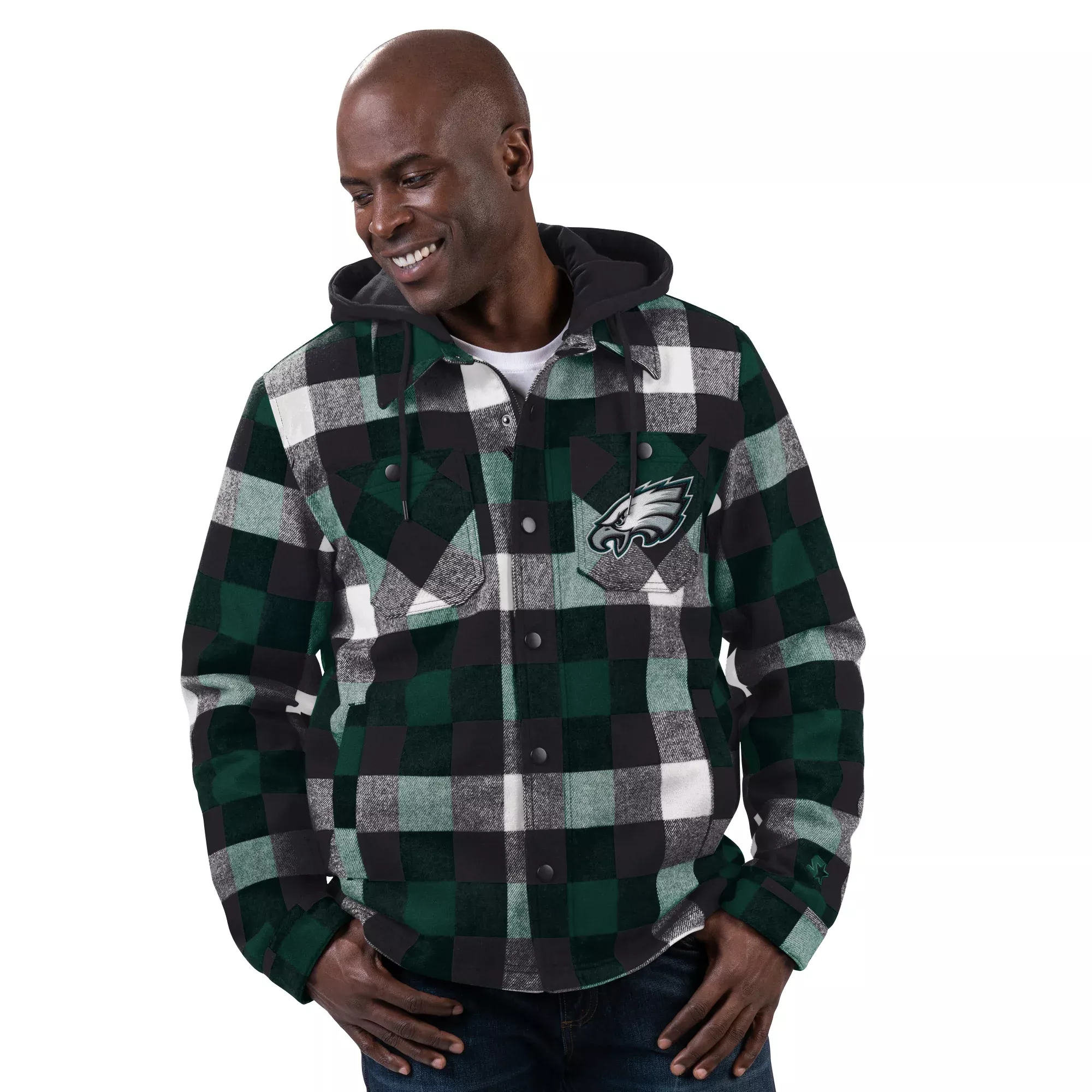 PHILADELPHIA EAGLES MEN’S PLAID FULL-ZIP HOODIE JACKET
