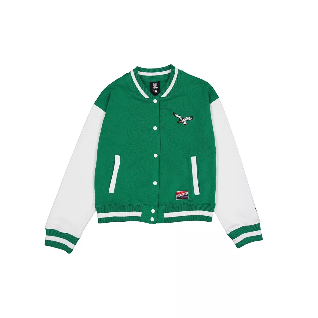 PHILADELPHIA EAGLES WOMEN’S THROWBACK FLEECE LETTERMAN JACKET