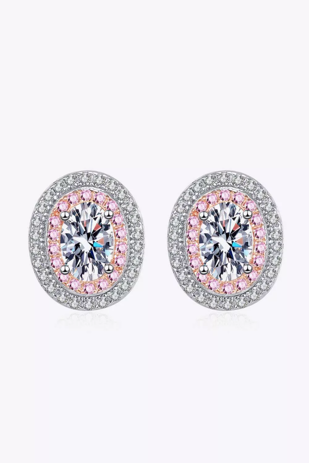 Platinum-Plated Moissanite Stud Earrings