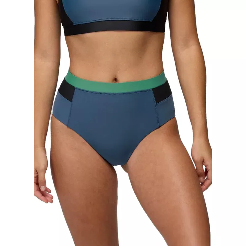prAna Women’s Baja Bound Color Block High Rise Bikini Bottom