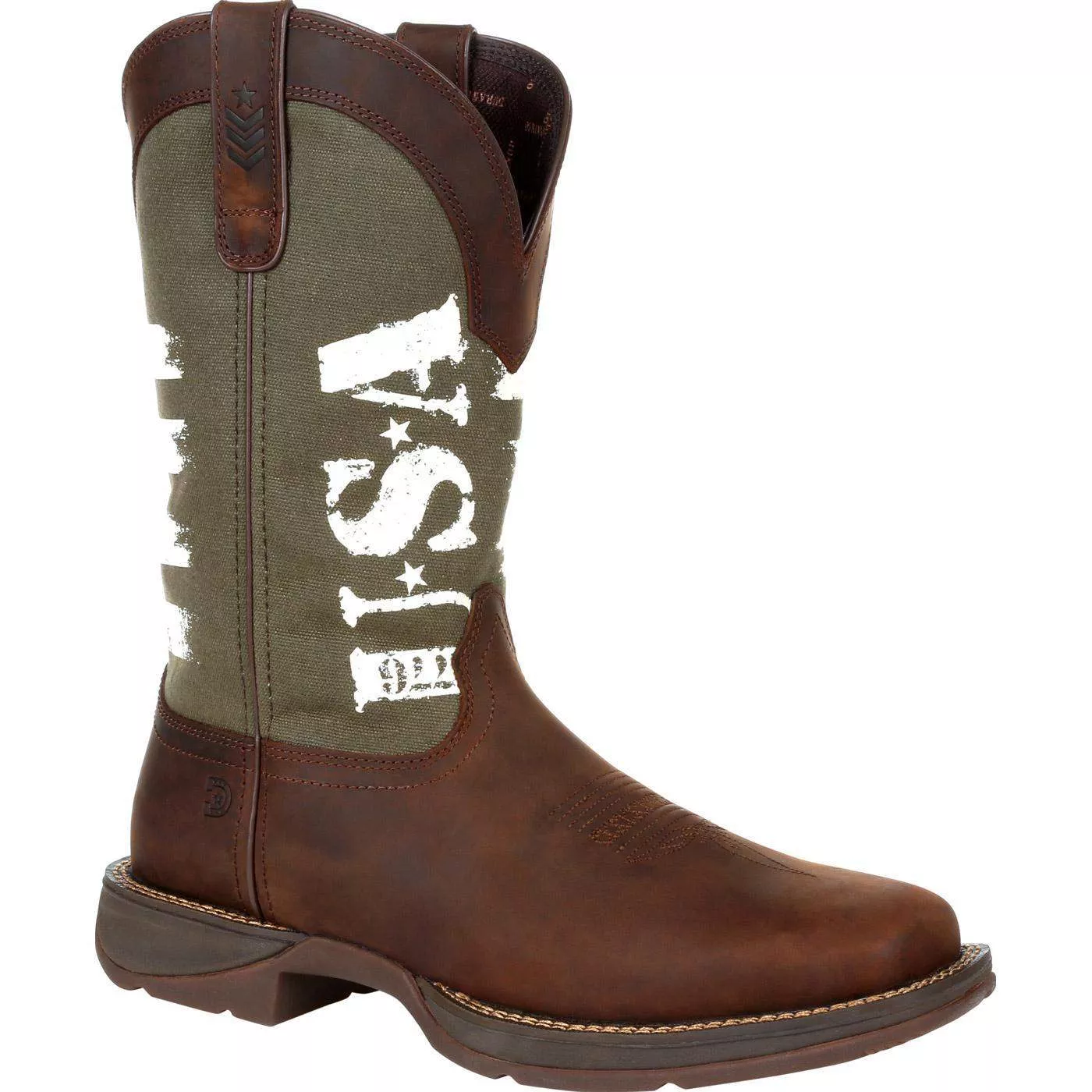 Rebel™ by Durango Army Green USA Print Western Boot