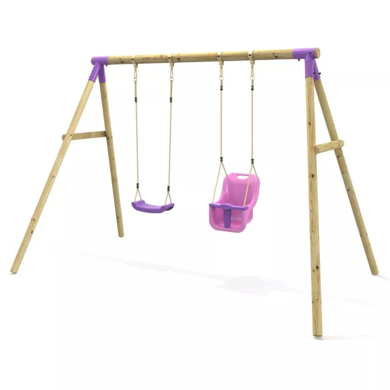 Rebo Double Swing Set – Luna Purple