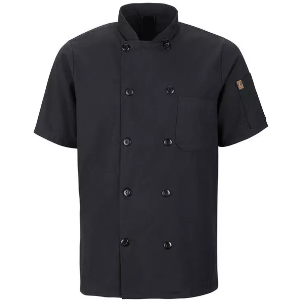 Red Kap Men's Short Sleeve Chef Coat with OilBlok + MIMIX