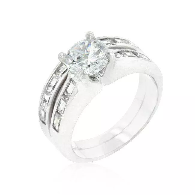 Rhodium Plated Stackable Ring Set