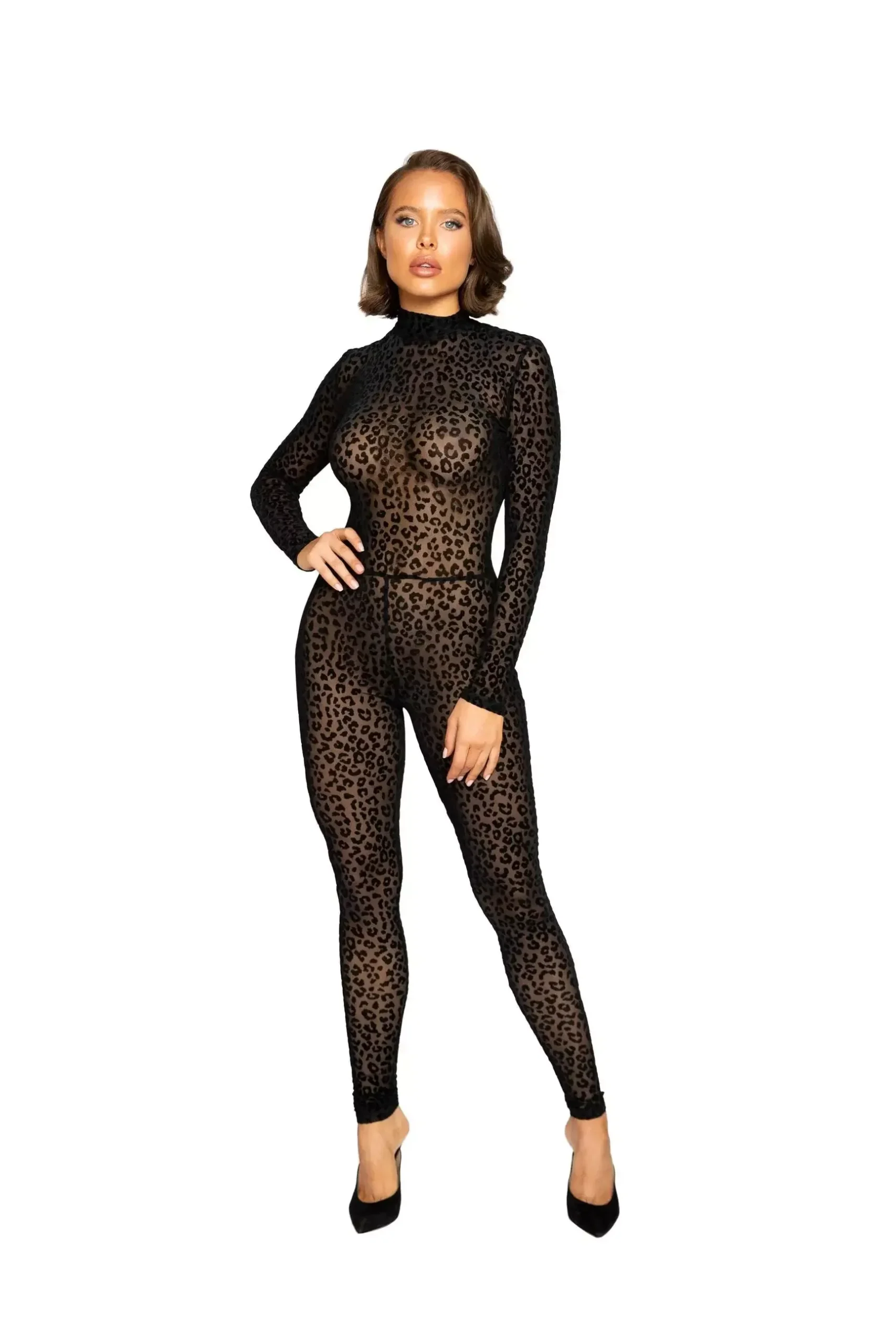 Roma Costume Velvet Leopard Bodysuit